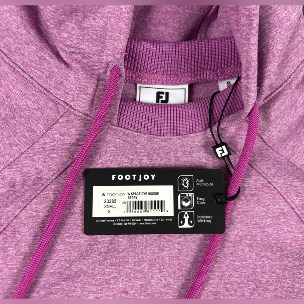 FootJoy Womens Golf Hoodie Space Dye Small Berry Polyester Spandex - Picture 4 of 7